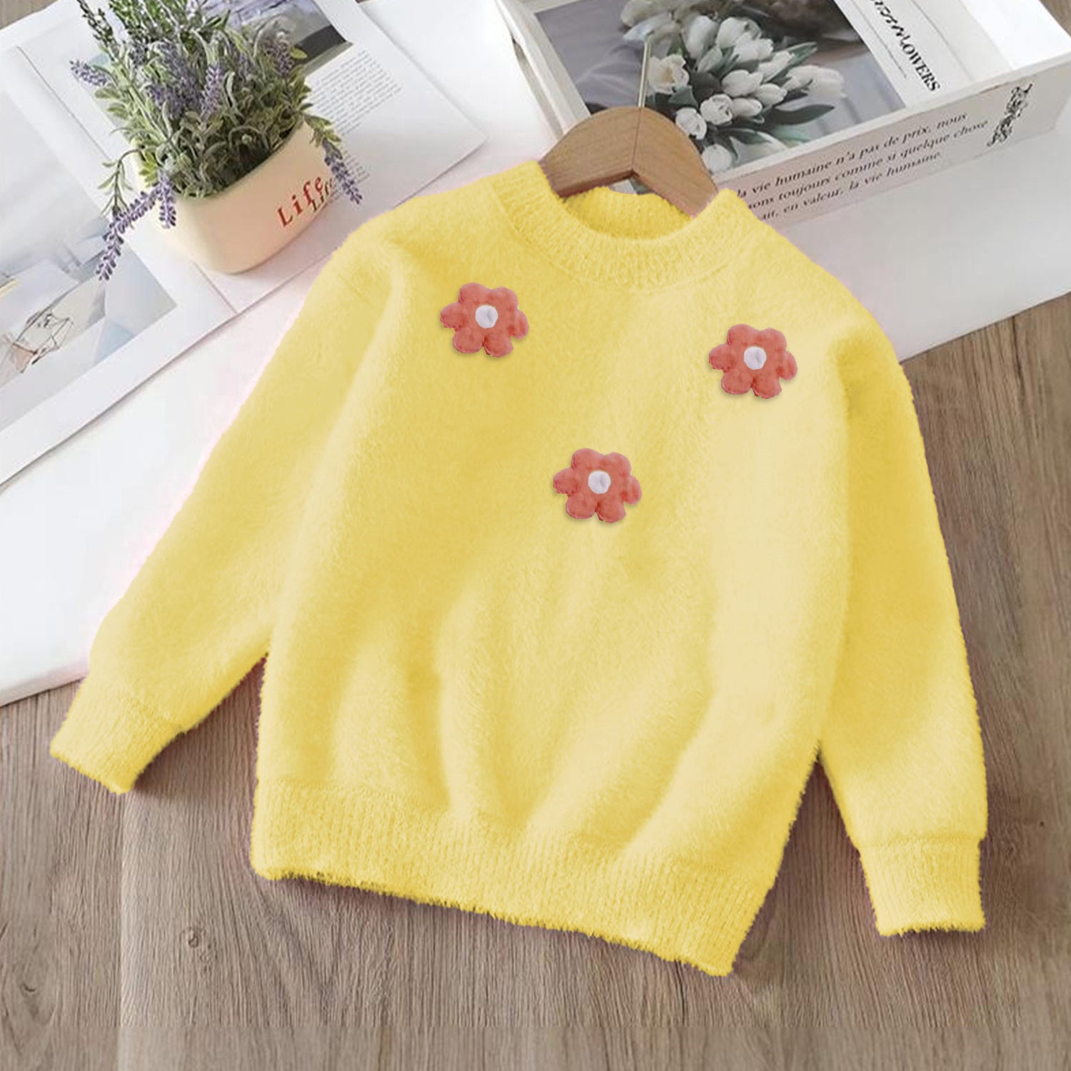 Flower Style Girls Imported Kids Sweater
