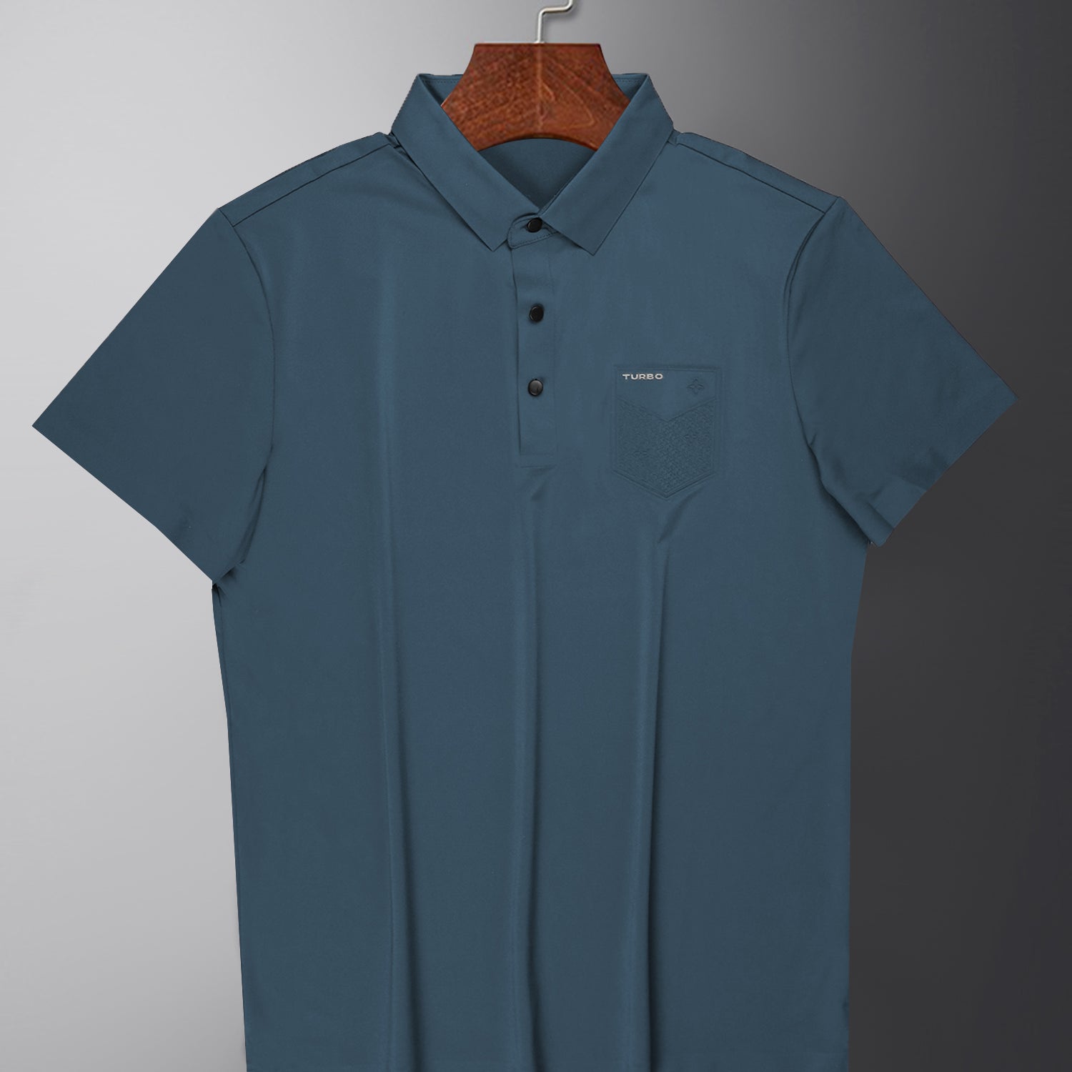 Turbo Embossed Pocket Motif Men's Polo Shirt
