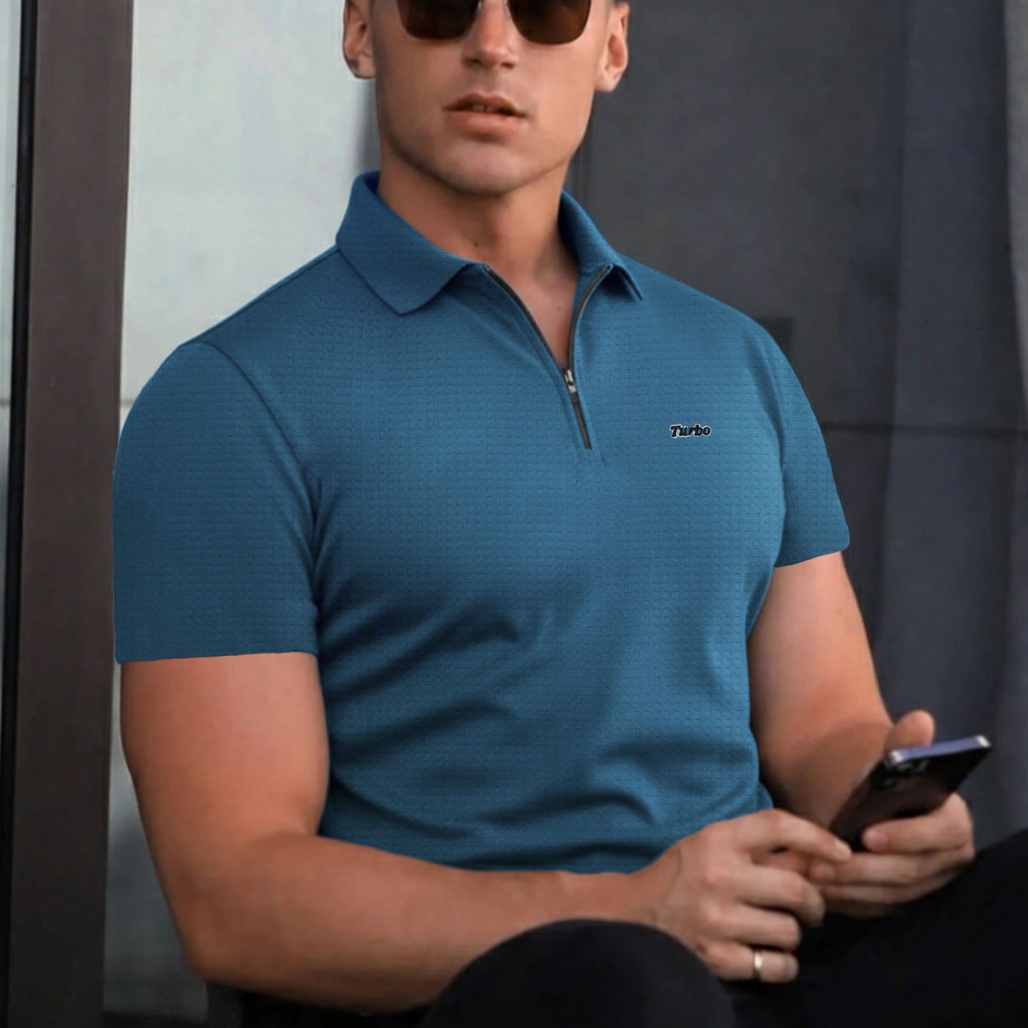 Turbo Holiday Outfit Stitchless Zip Style Men's Polo Shirt