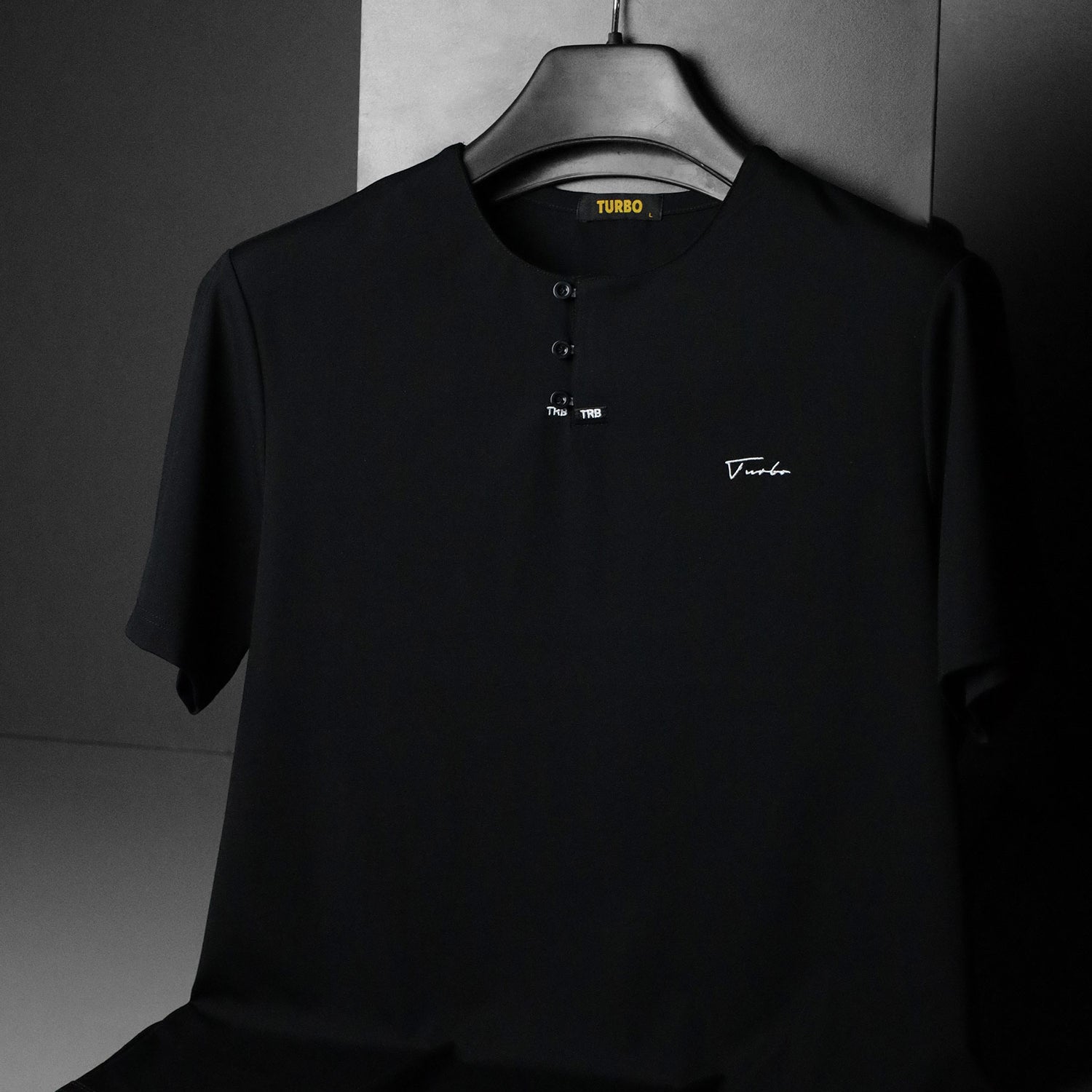 TRB Henley Neck Button Placket Men's Tee