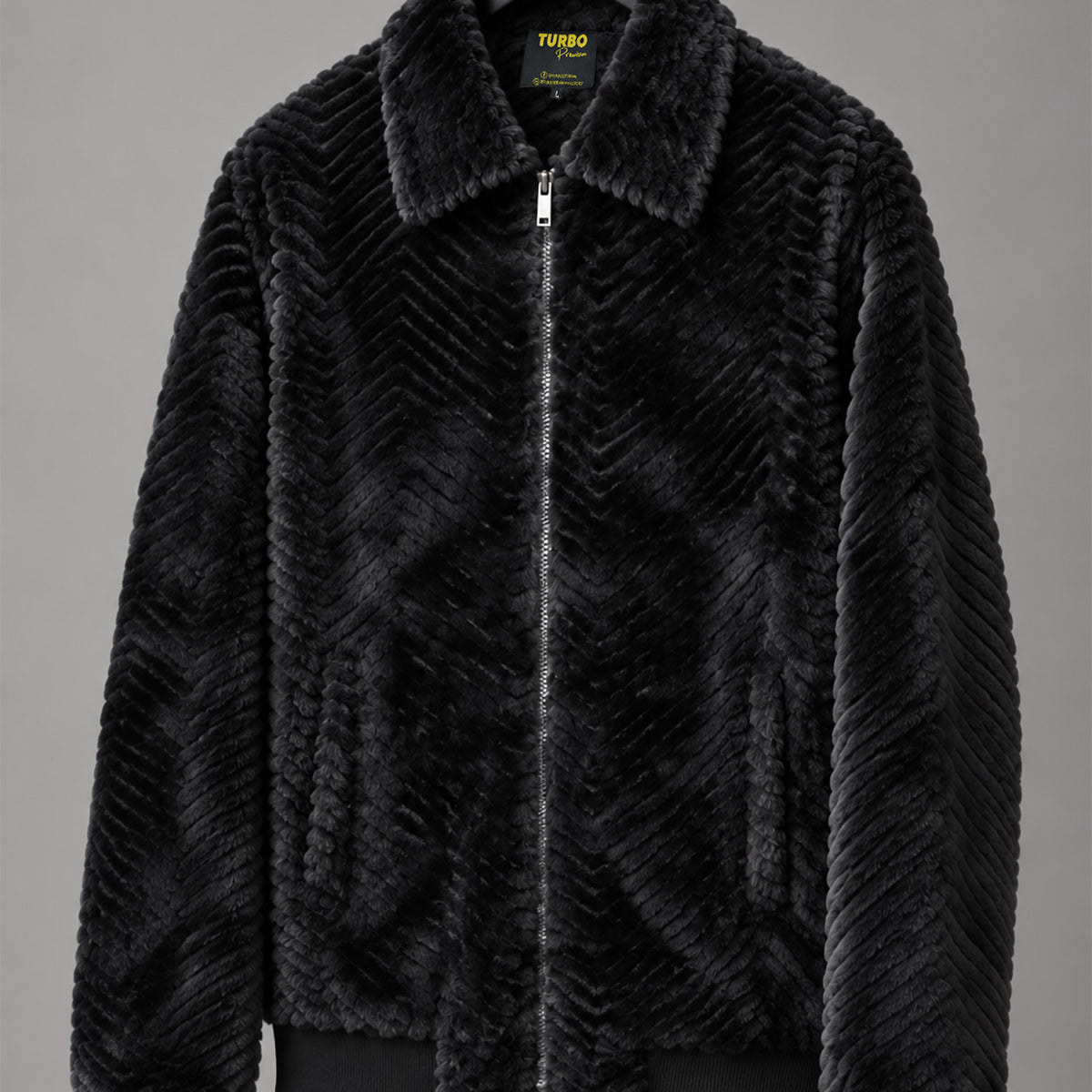 Turbo Cozy V-Texture Collared Imported Men's Fur Jacket