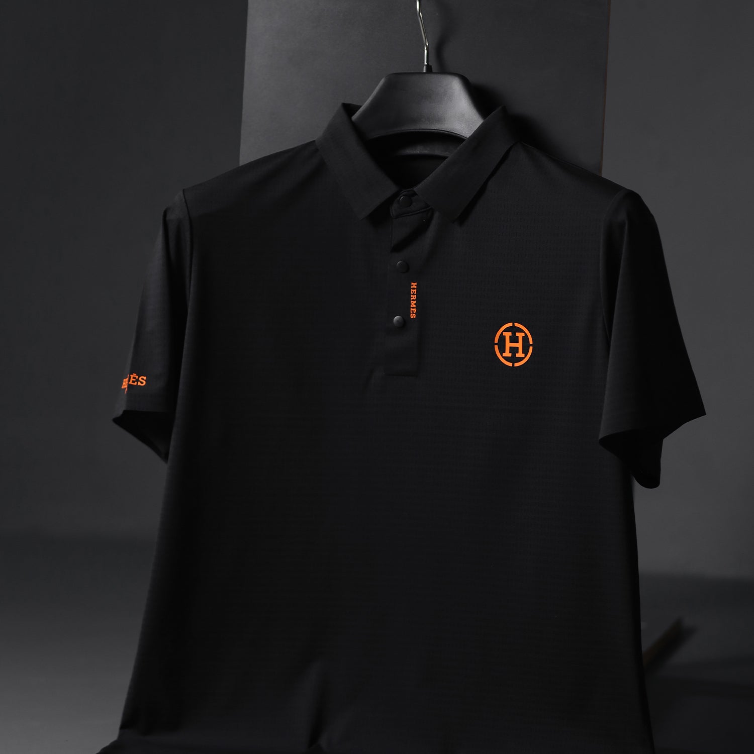 Hrms Orange Accent Logo Style Men's Polo Shirt
