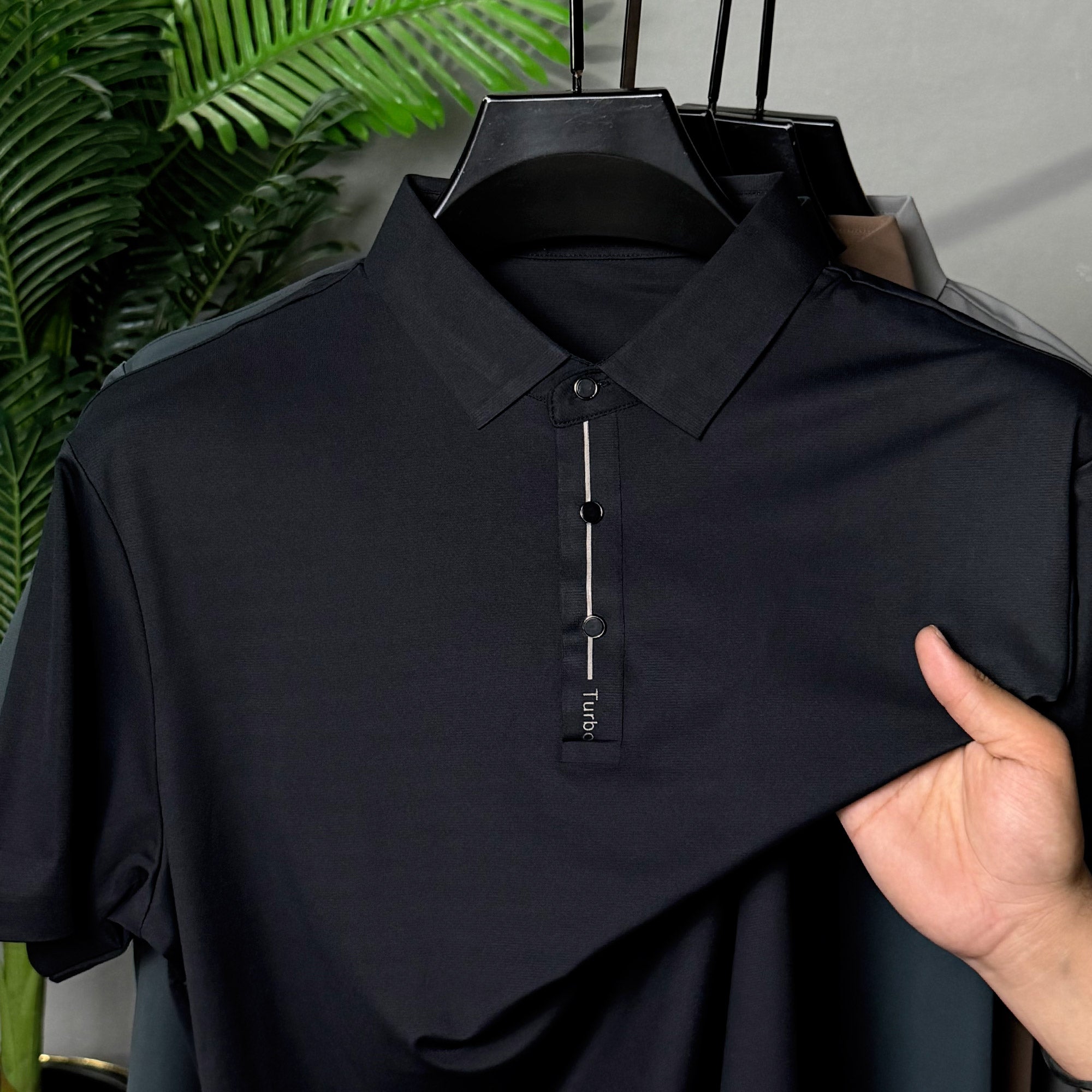 Turbo Button-Up Placket Men's Polo T-Shirt