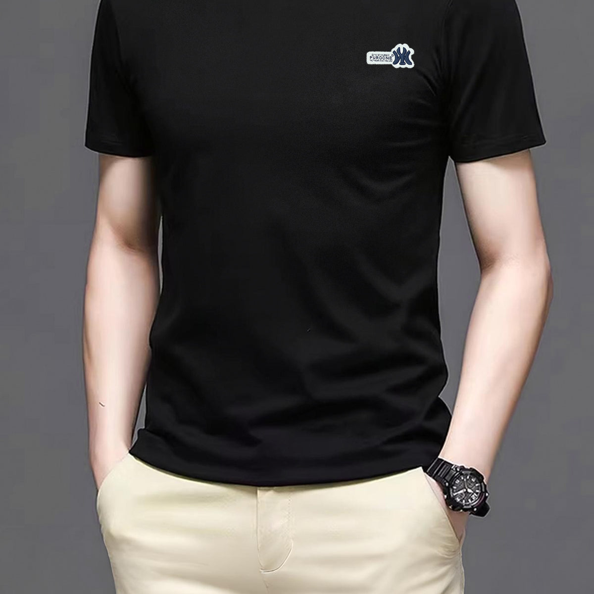 Patch Logo Round Neck T-shirt