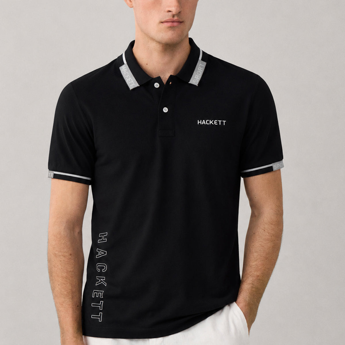 Hcket Contrast Stripe Detailing Men's Polo Shirt
