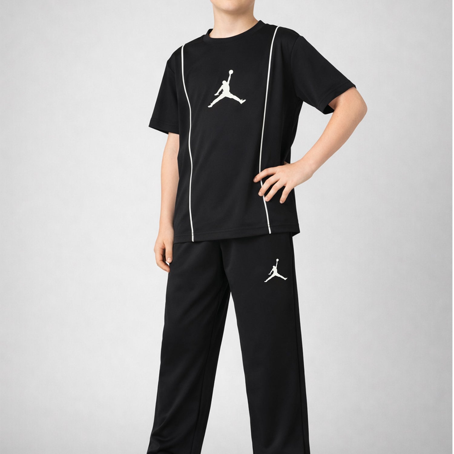 Jrdn Air Iconic Style Younger Kids Co-Ord Set In Black