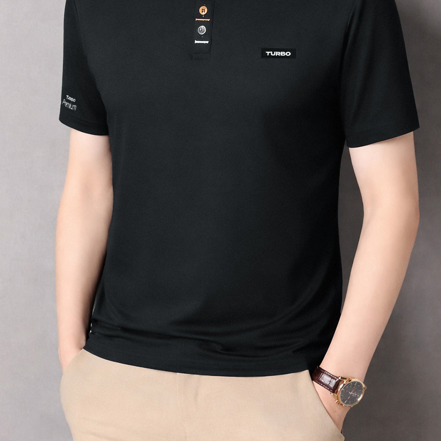 Turbo Henley Neckline Men's Tee