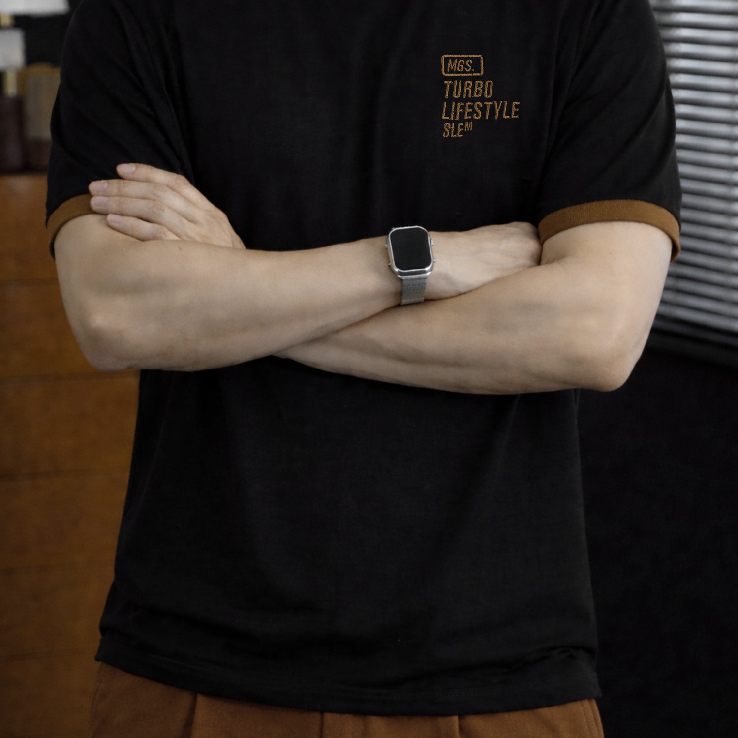 Turbo Contrasting Round Neck Tee