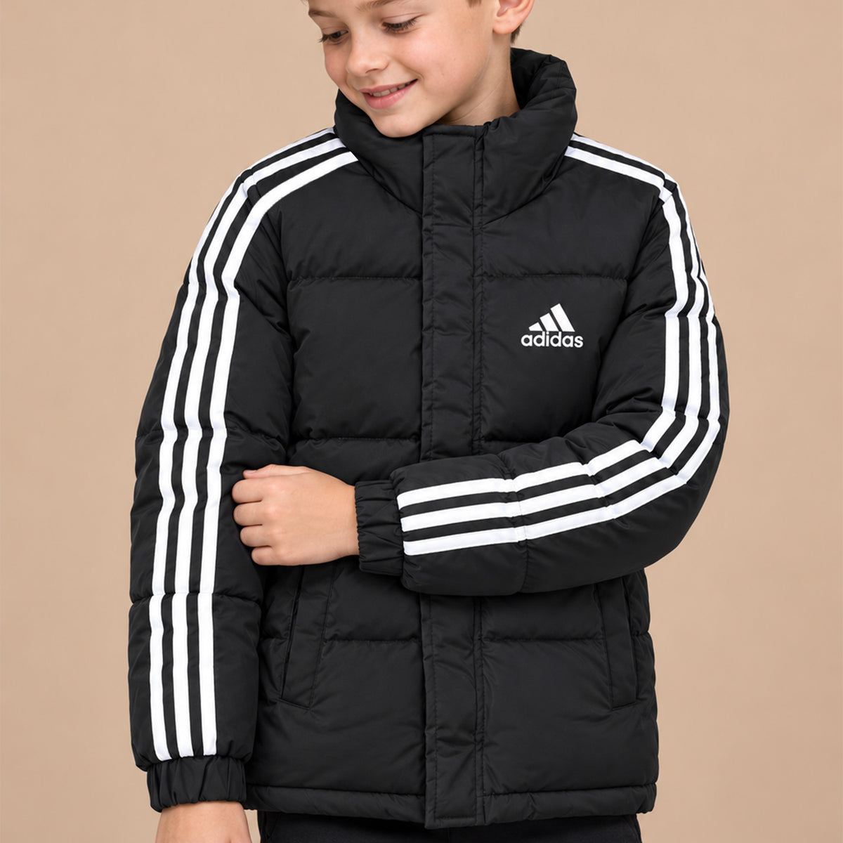 Adds Synthetic Shearling Imported Kid's Puffer Jacket In Black