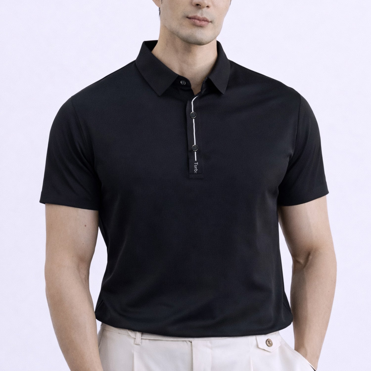 Turbo Button-Up Placket Men's Polo T-Shirt