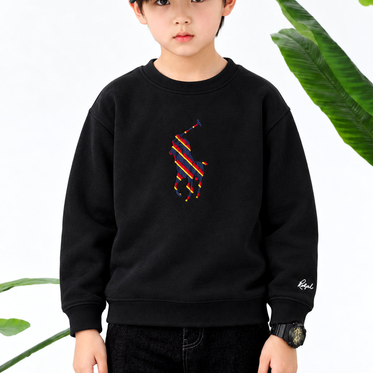 Plo Rph Lren Heritage Round Neck Kid's Sweatshirt