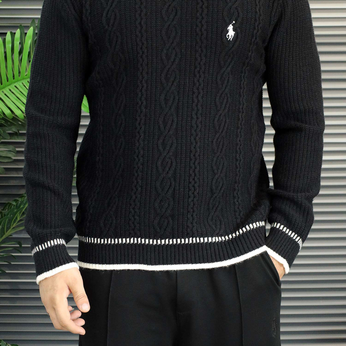 Polo Rph Lren Cable-Knit Pullover Imported Men's Sweater