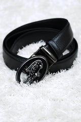 Lcste Metal Alloy Automatic Buckle Branded Belt