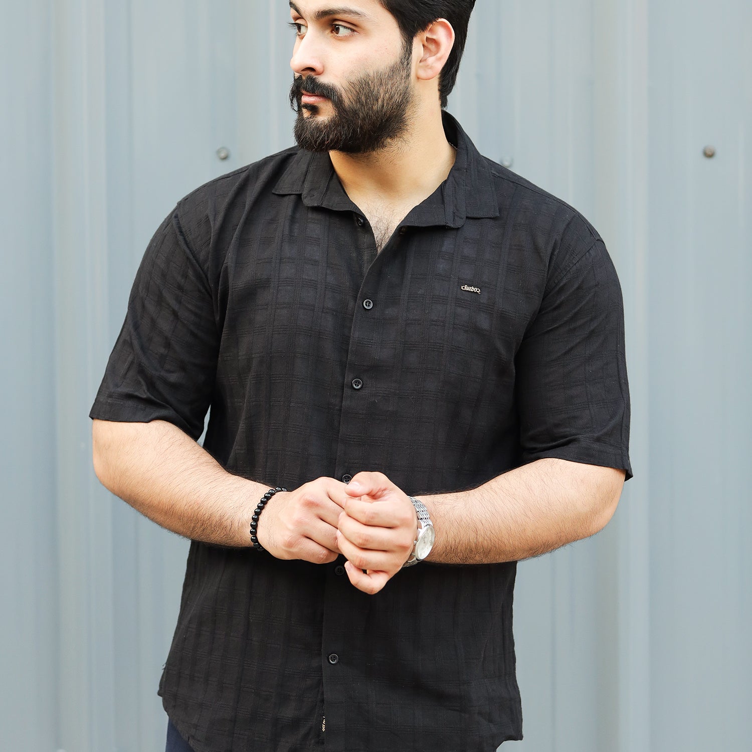 Turbo ShowOff Self Pattern Casual Shirt