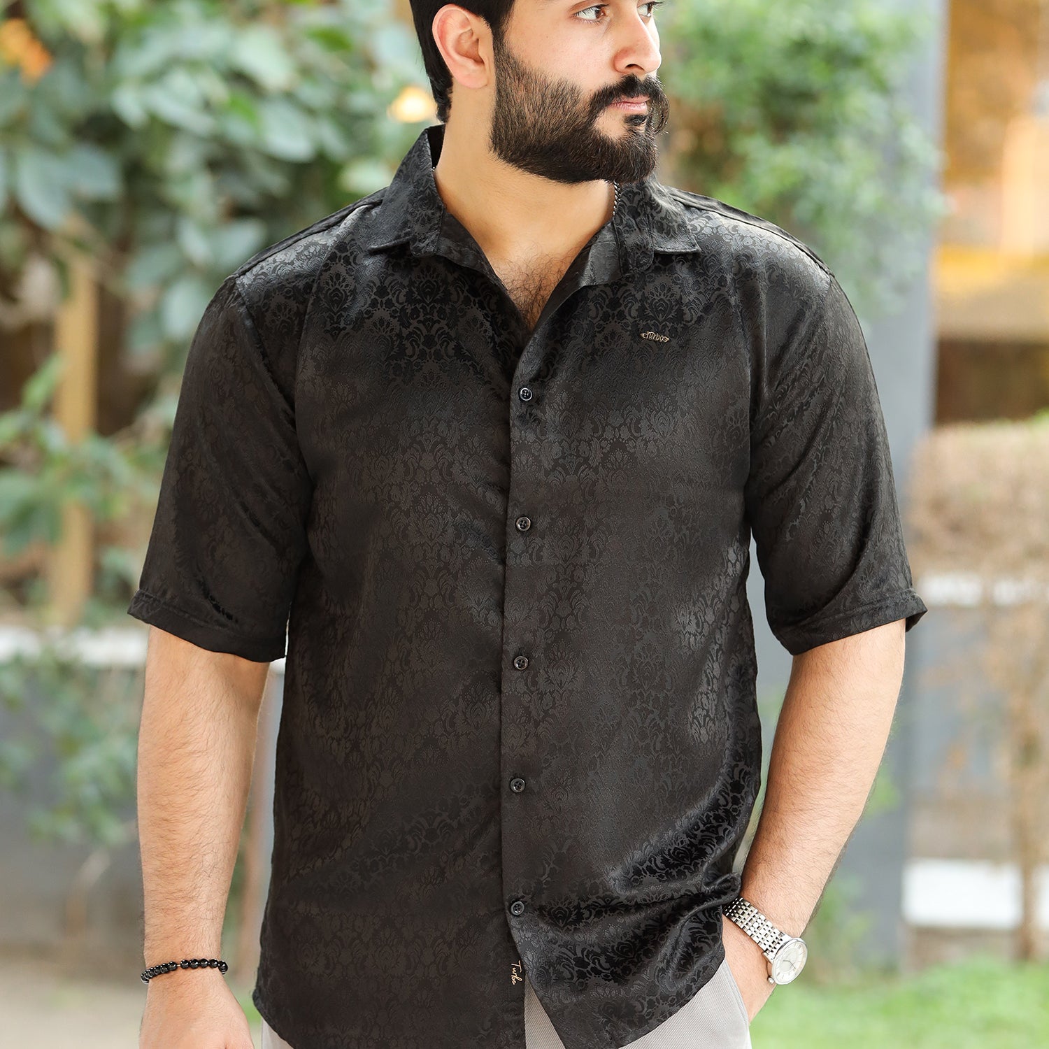 Turbo Designer Motif Floral Casual Shirt