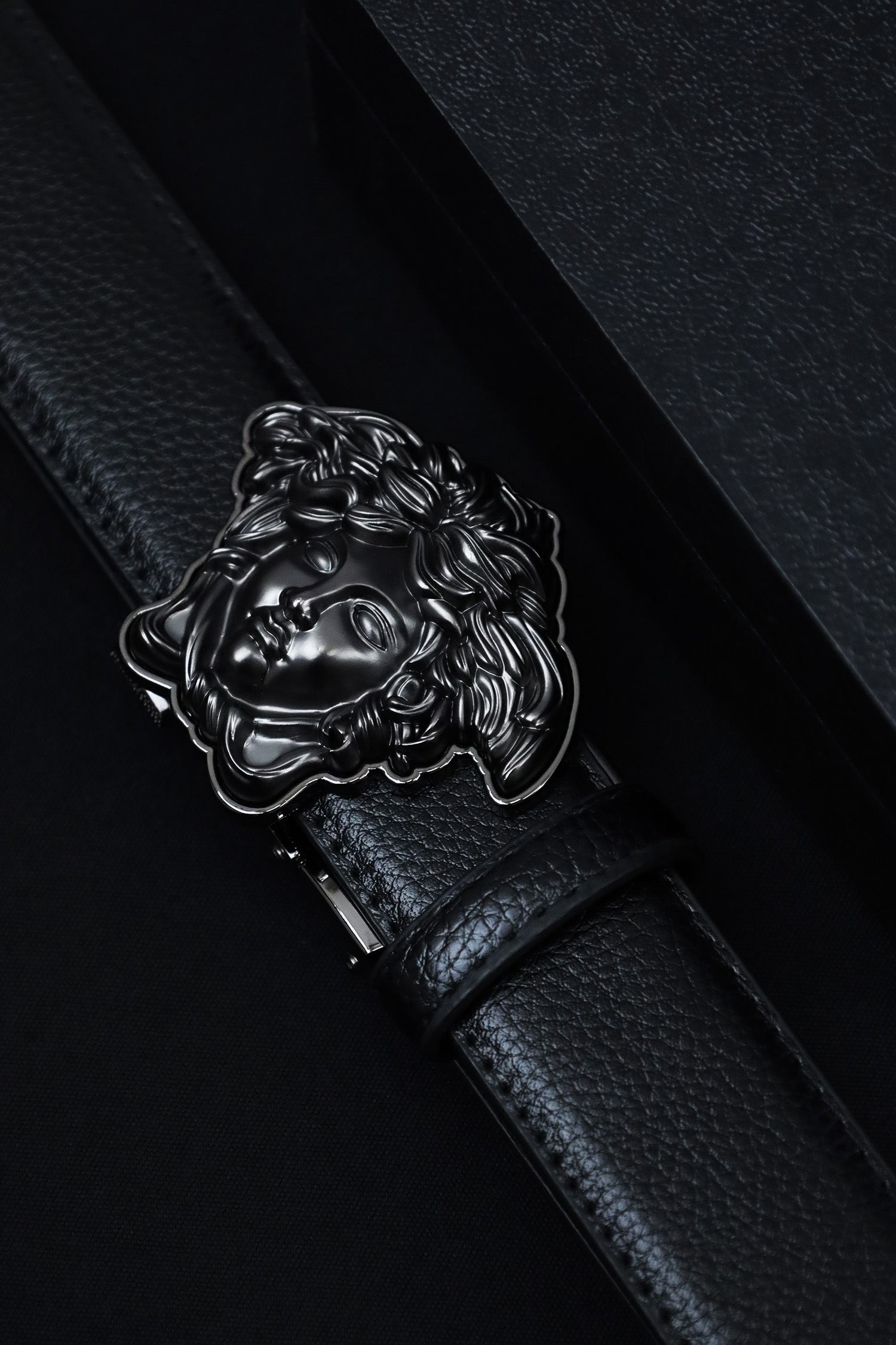 Versce Metal Alloy Automatic Buckle Branded Belt