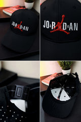 Jrdn Embroidered Slogan Cotton Cap In Black