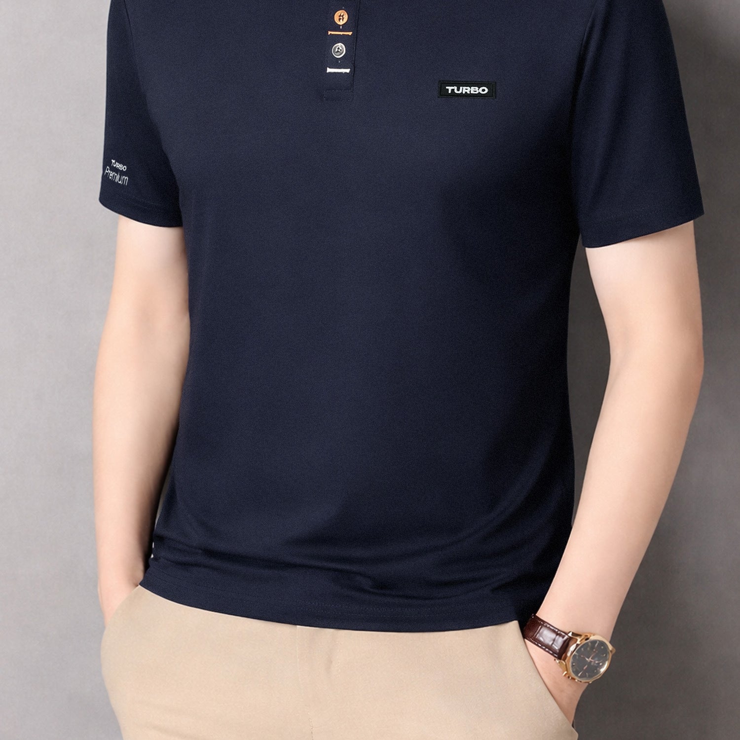 Turbo Henley Neckline Men's Tee