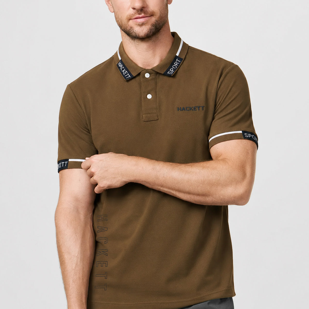 Hcket Contrast Stripe Detailing Men's Polo Shirt