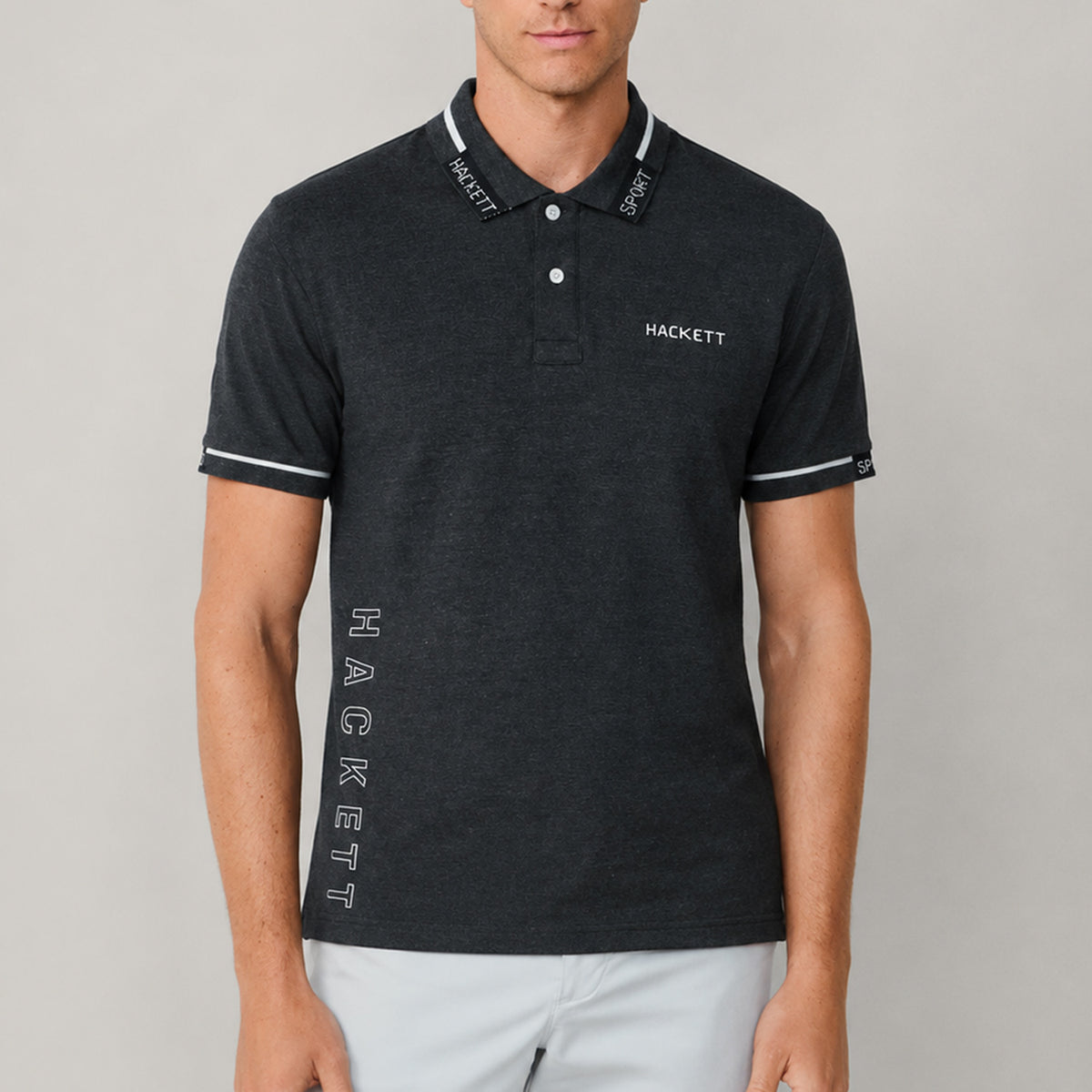 Hcket Contrast Stripe Detailing Men's Polo Shirt
