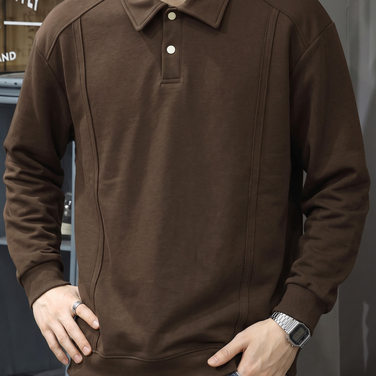 Turbo Athleisure Collared Style Imported Men's Sweatshirt