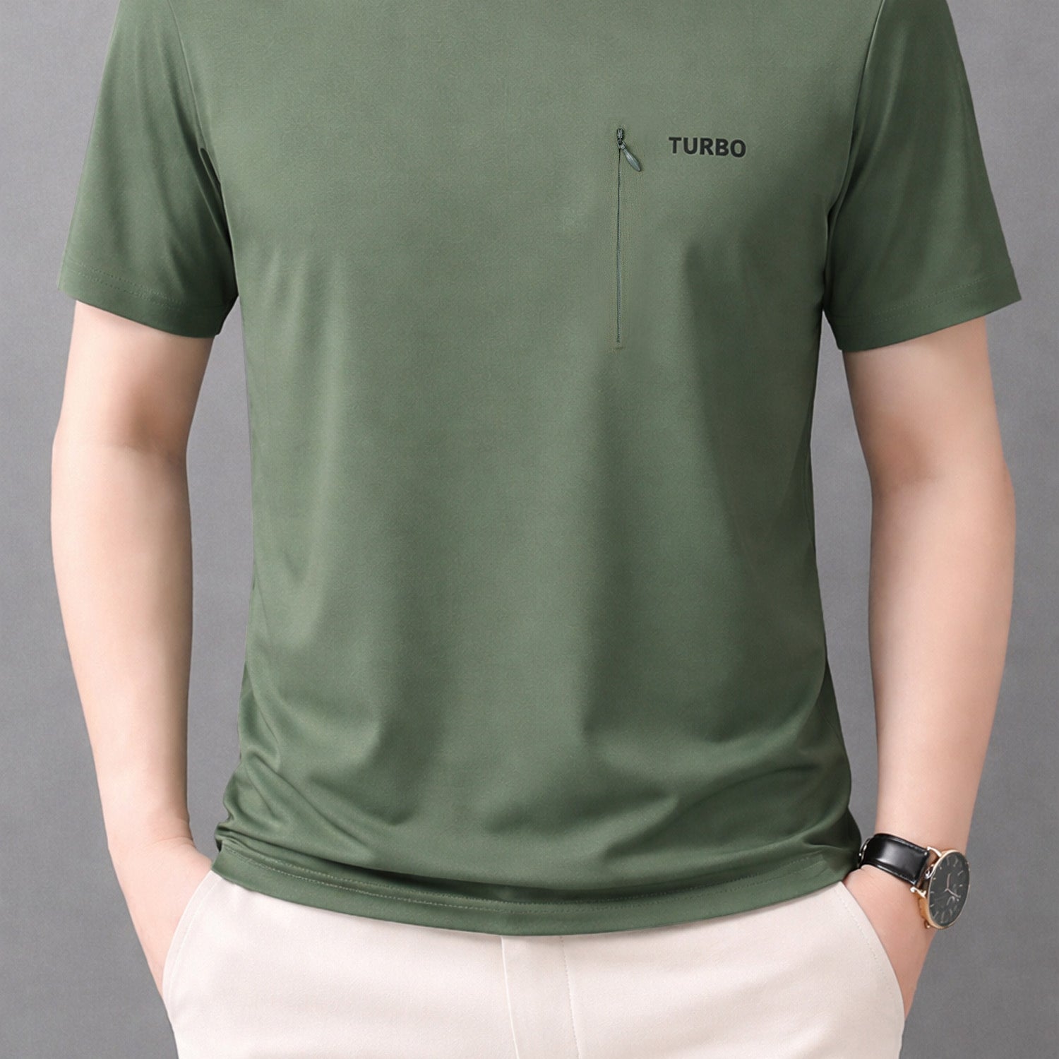 Turbo Zipper Chest Style Summer Tee*
