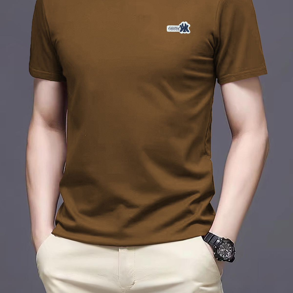 Patch Logo Round Neck T-shirt