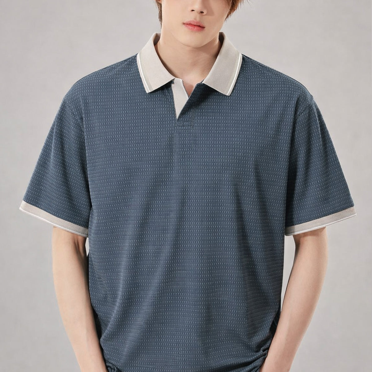 Turbo V Neck Collared Polo Men's T-Shirt