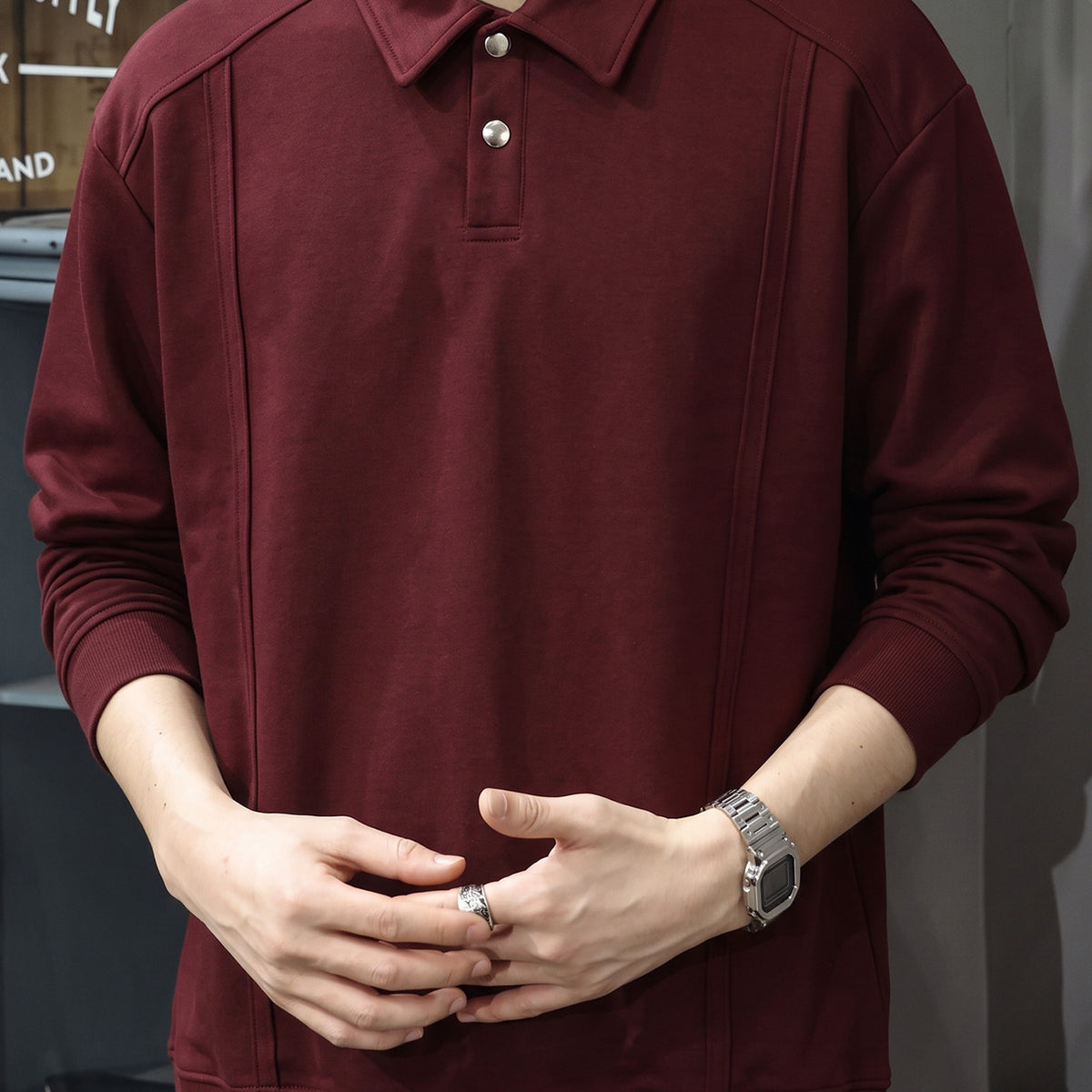 Turbo Athleisure Collared Style Imported Men's Sweatshirt