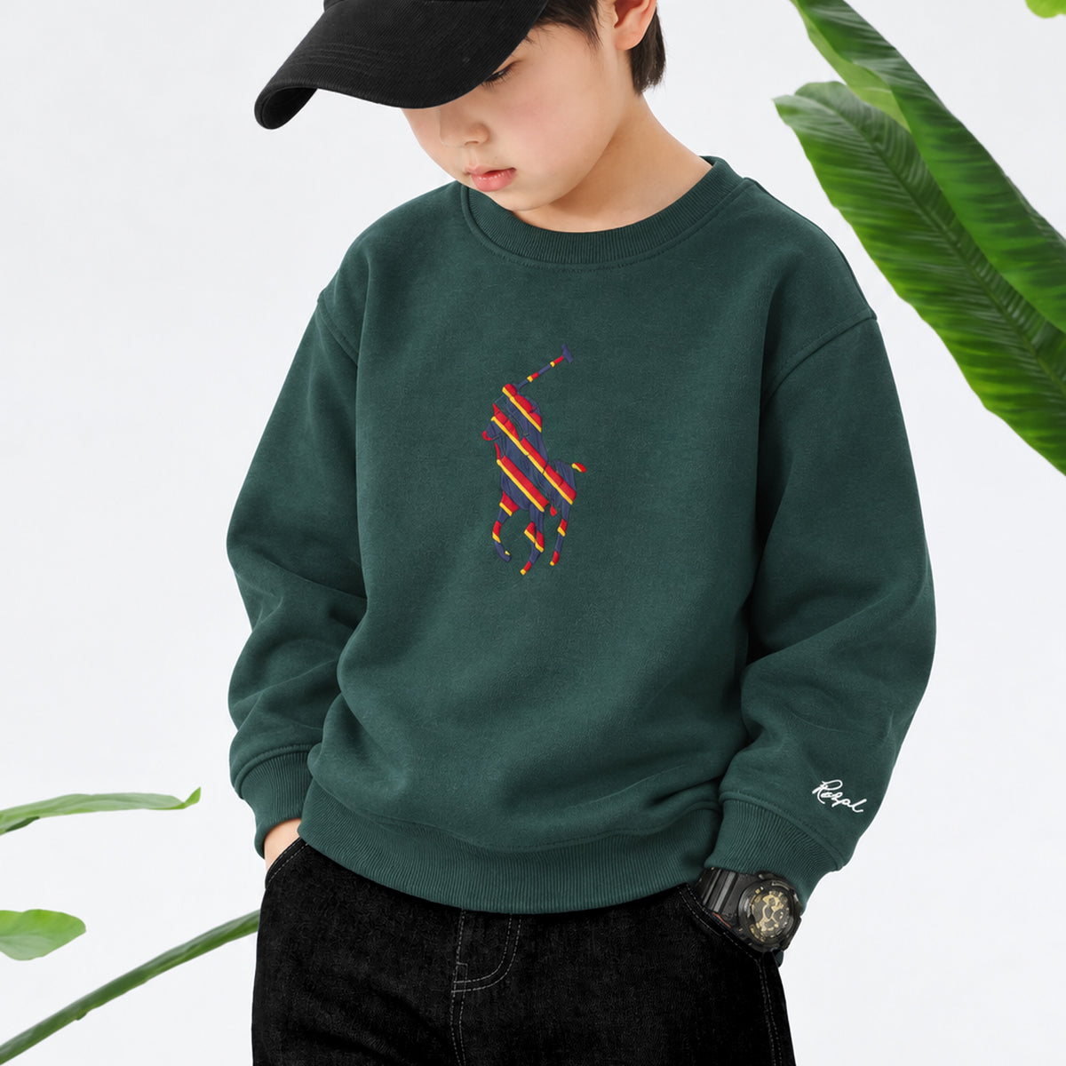 Plo Rph Lren Heritage Round Neck Kid's Sweatshirt