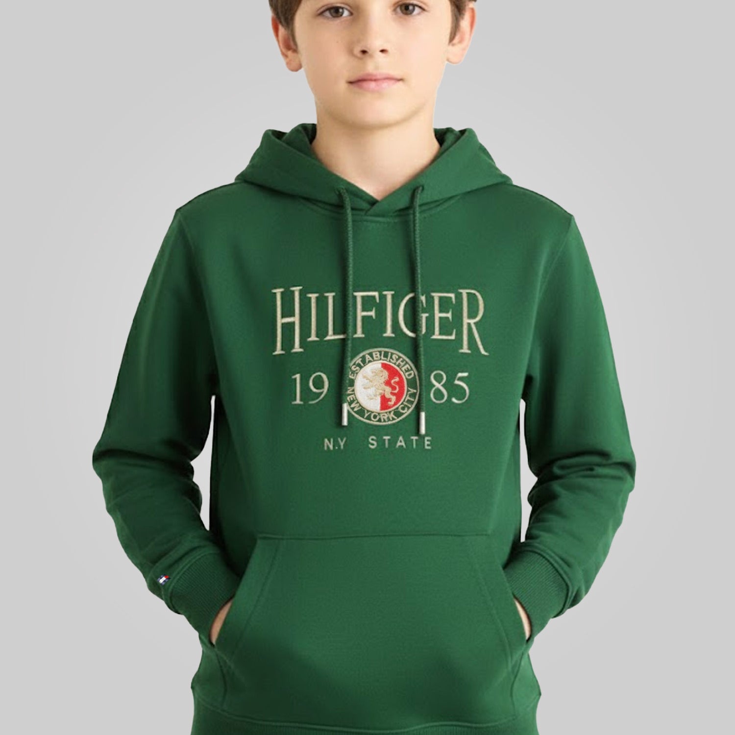 Tmy Hlfgr Icon Embroidered Younger Kids Hoodie