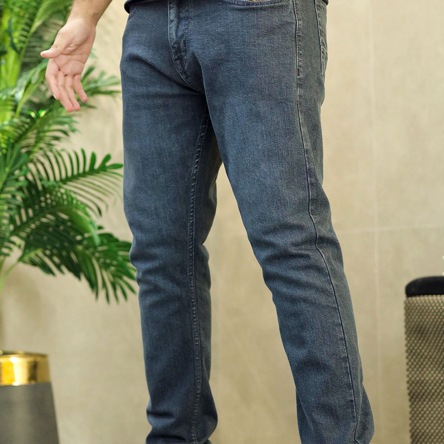 Turbo Oaro Italian Slim Fit Denim Jeans In Grey