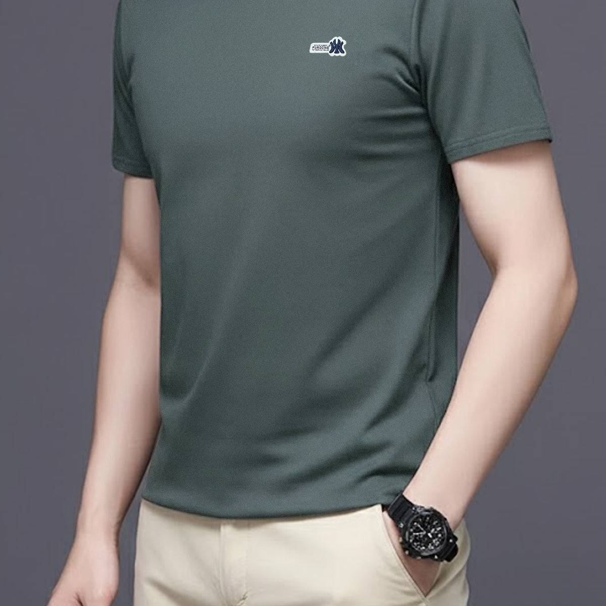 Patch Logo Round Neck T-shirt