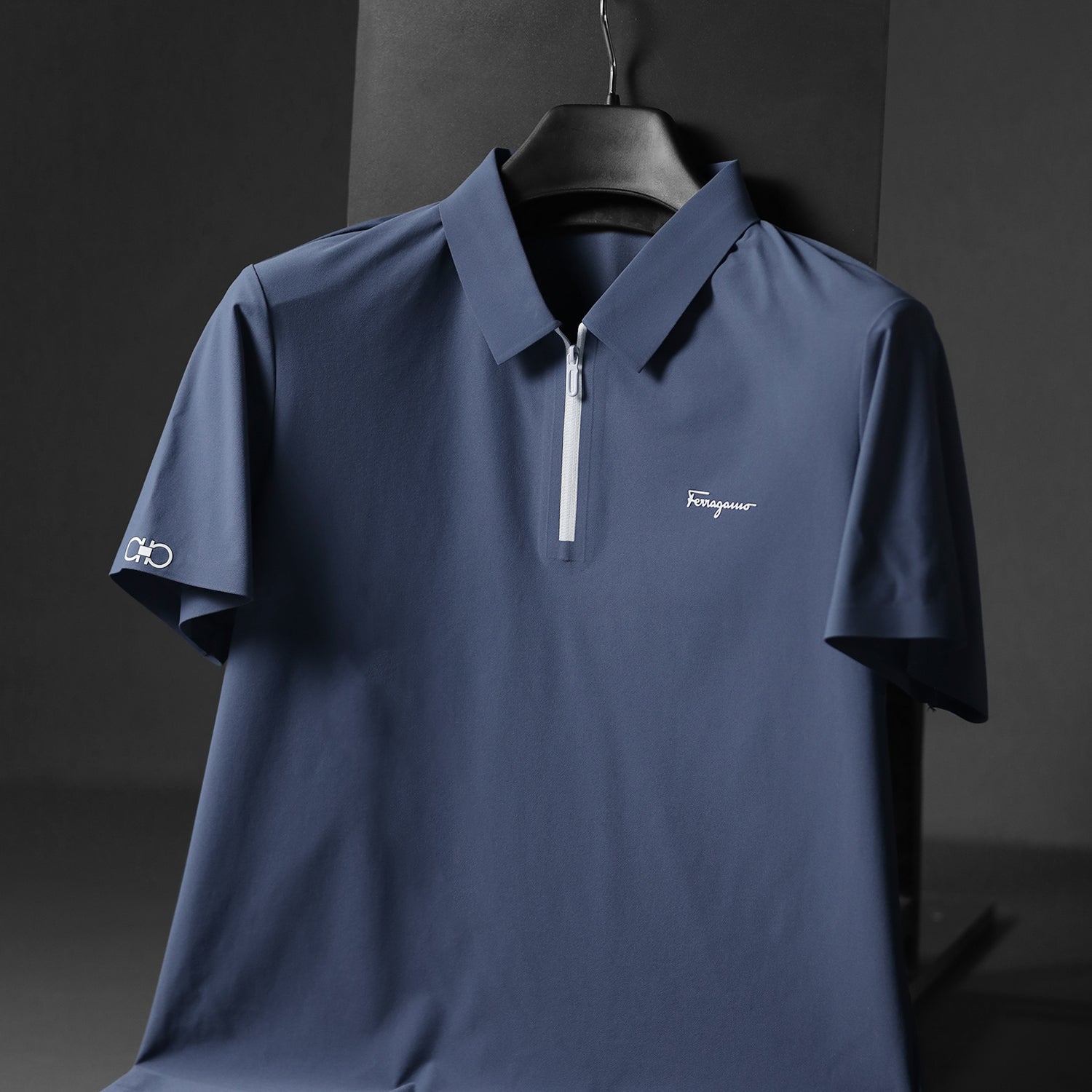 Fergmo Zipper Closure Style Men's Polo Shirt