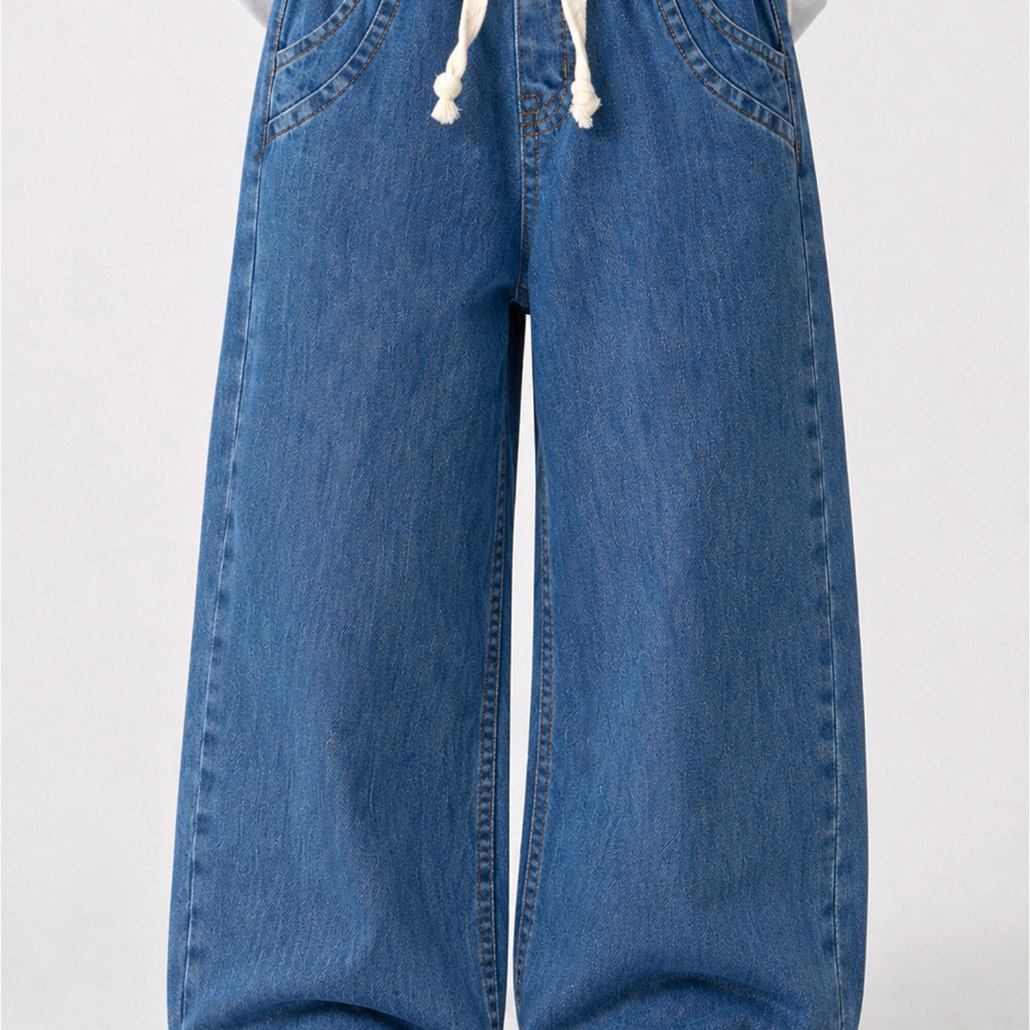Turbo Retro-Inspired Denim Baggy Jeans For Boys