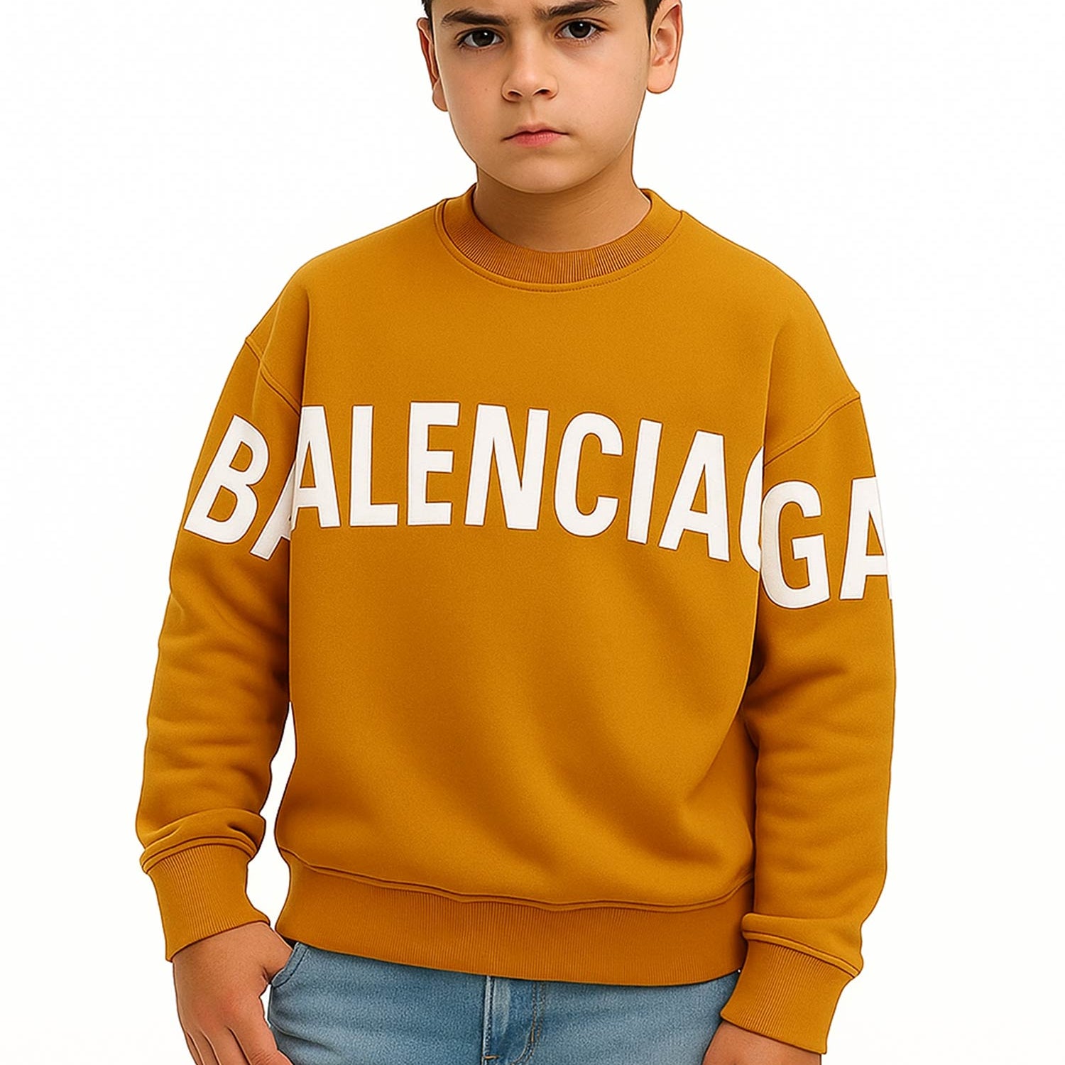 Blncaga Crewneck Typography Print Unisex Kids Sweatshirt