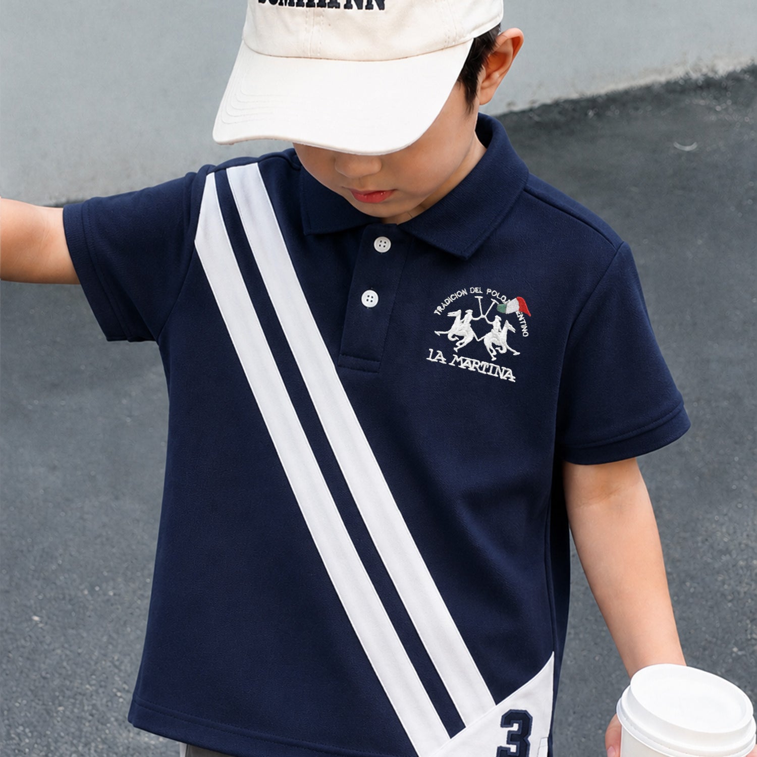 LA Mrtin Striped Exclusive Quality Design Kids Polo Shirt