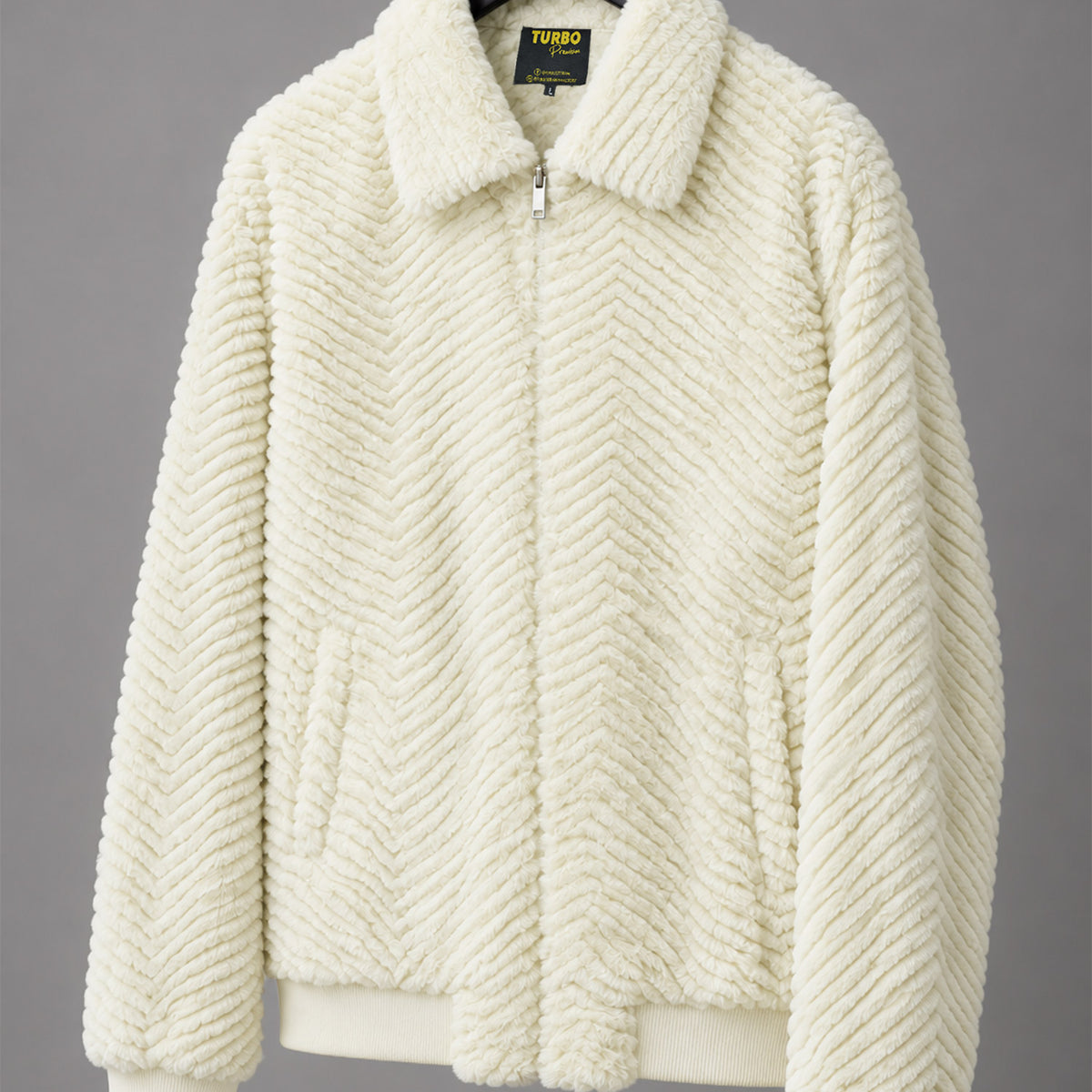 Turbo Cozy V-Texture Collared Imported Men's Fur Jacket