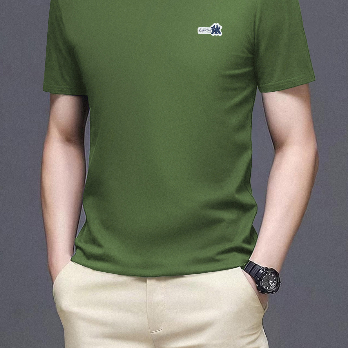 Patch Logo Round Neck T-shirt