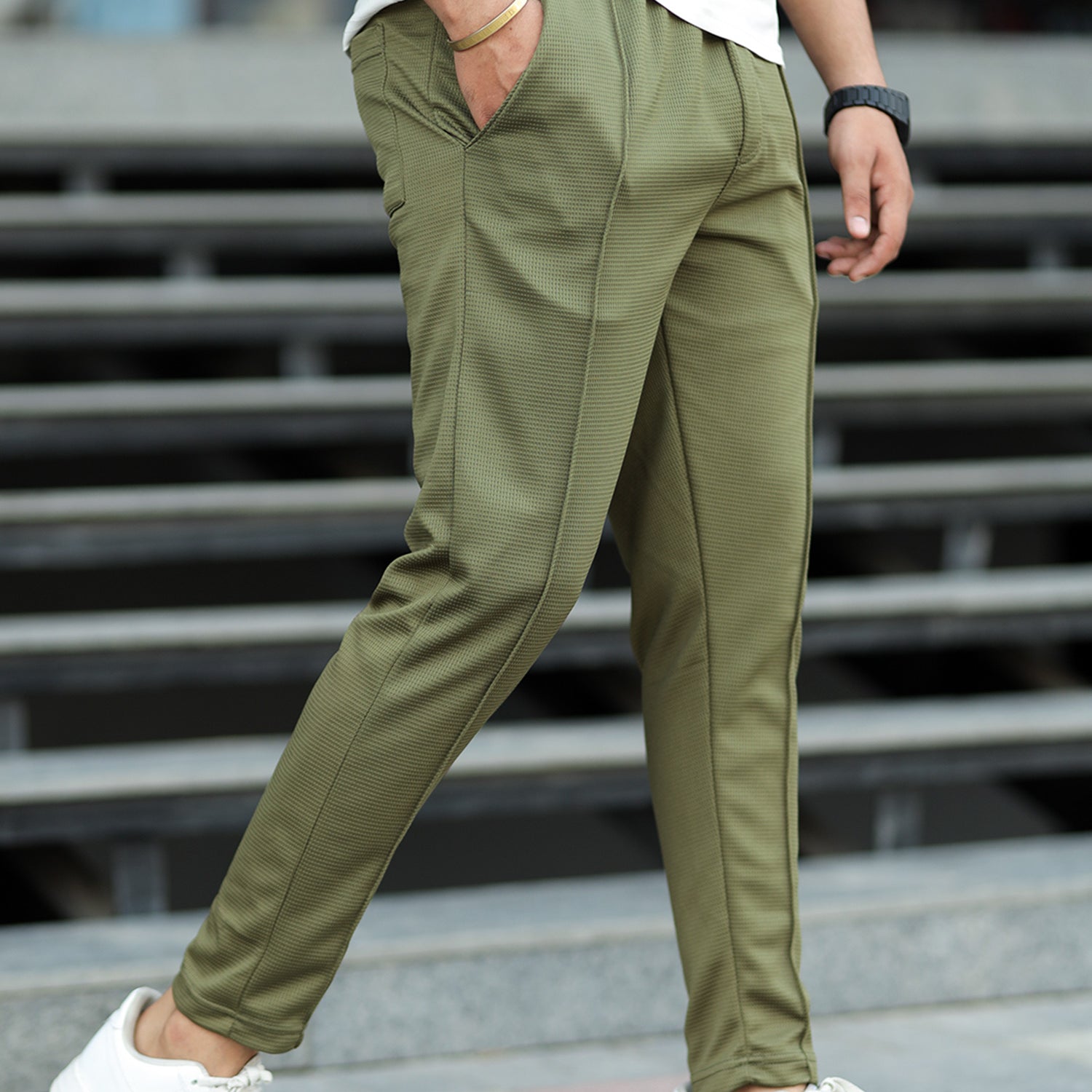 Turbo UltraSharp Waffle Front Line Trouser In Olive