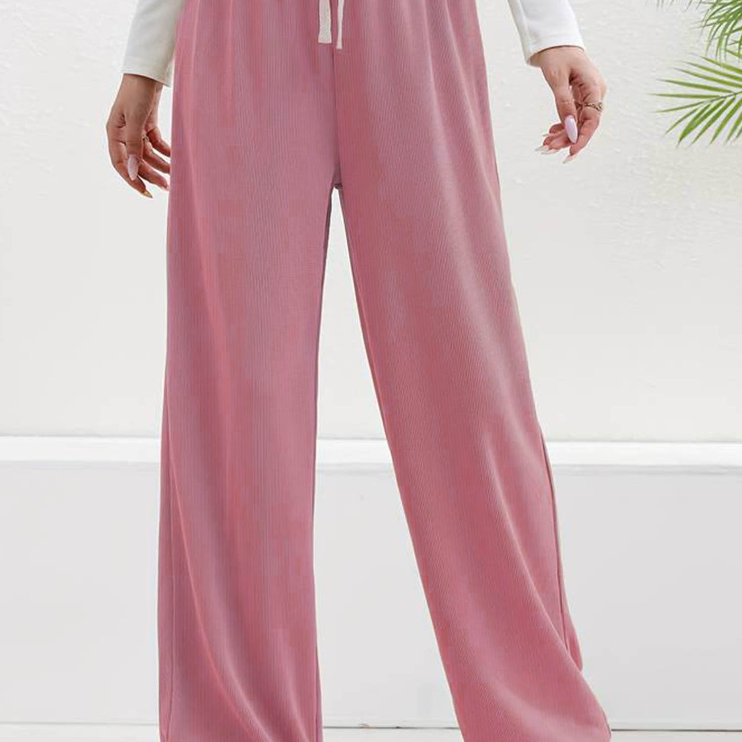 Relaxed Lounge Lining Texture Flapper Trouser - Women