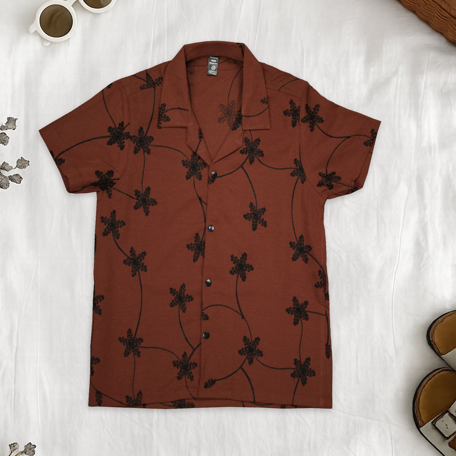 Turbo Modern Floral Younger Kids Casual-Shirt