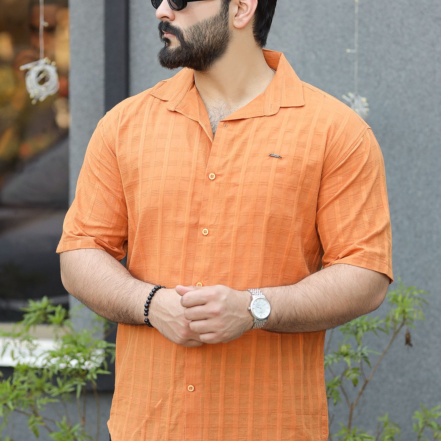 Turbo ShowOff Self Pattern Casual Shirt