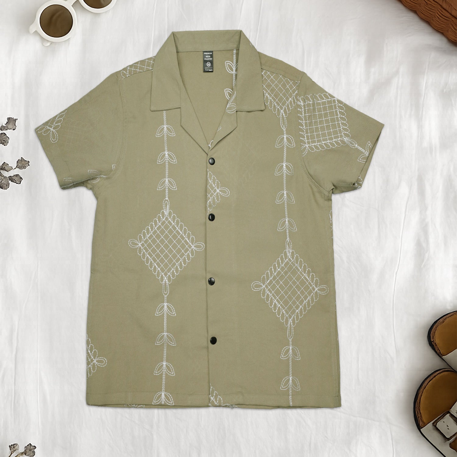 Turbo Diamond Geometric Pattern Younger Kids Casual-Shirt