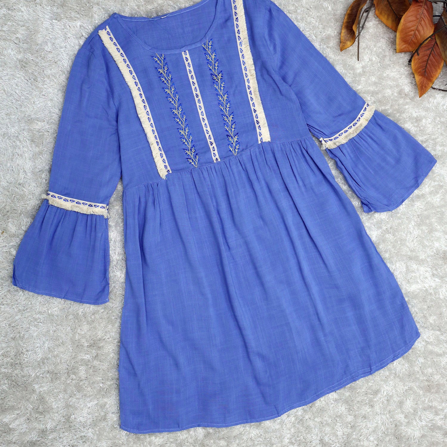 Embroidered Design Floral Motif Turkish Imported Top