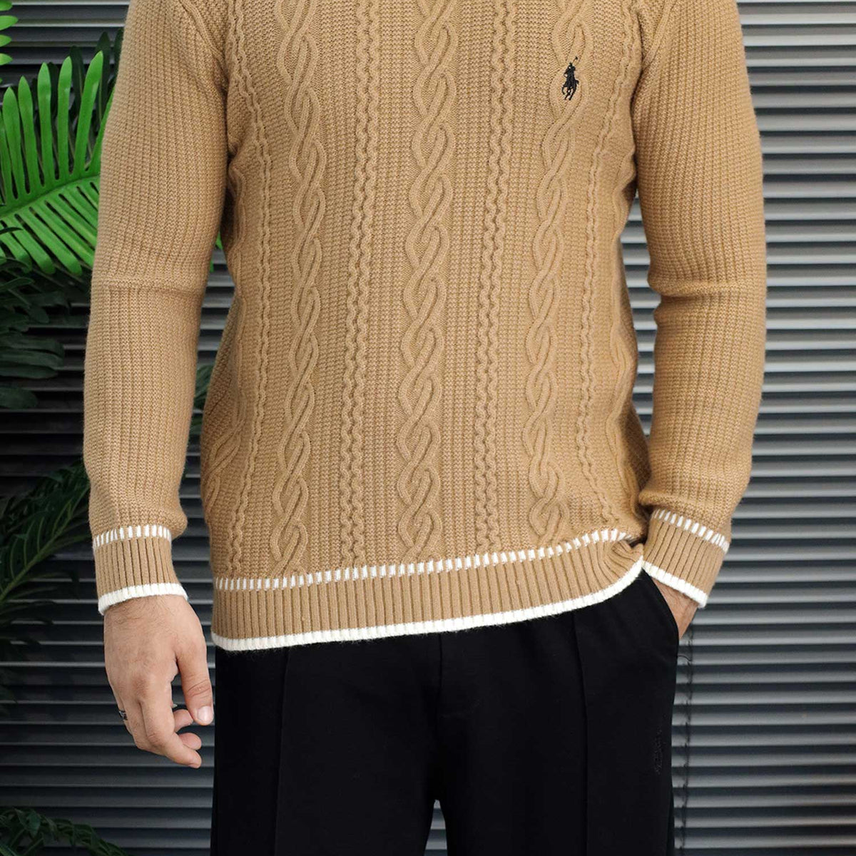 Polo Rph Lren Cable-Knit Pullover Imported Men's Sweater