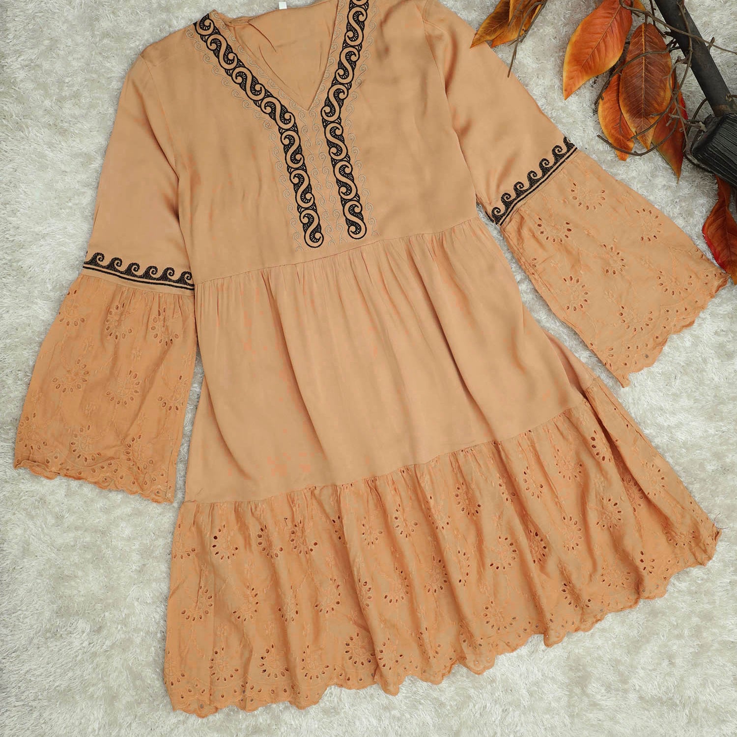 Embroidered Design Sewing Pattern Turkish Imported Top