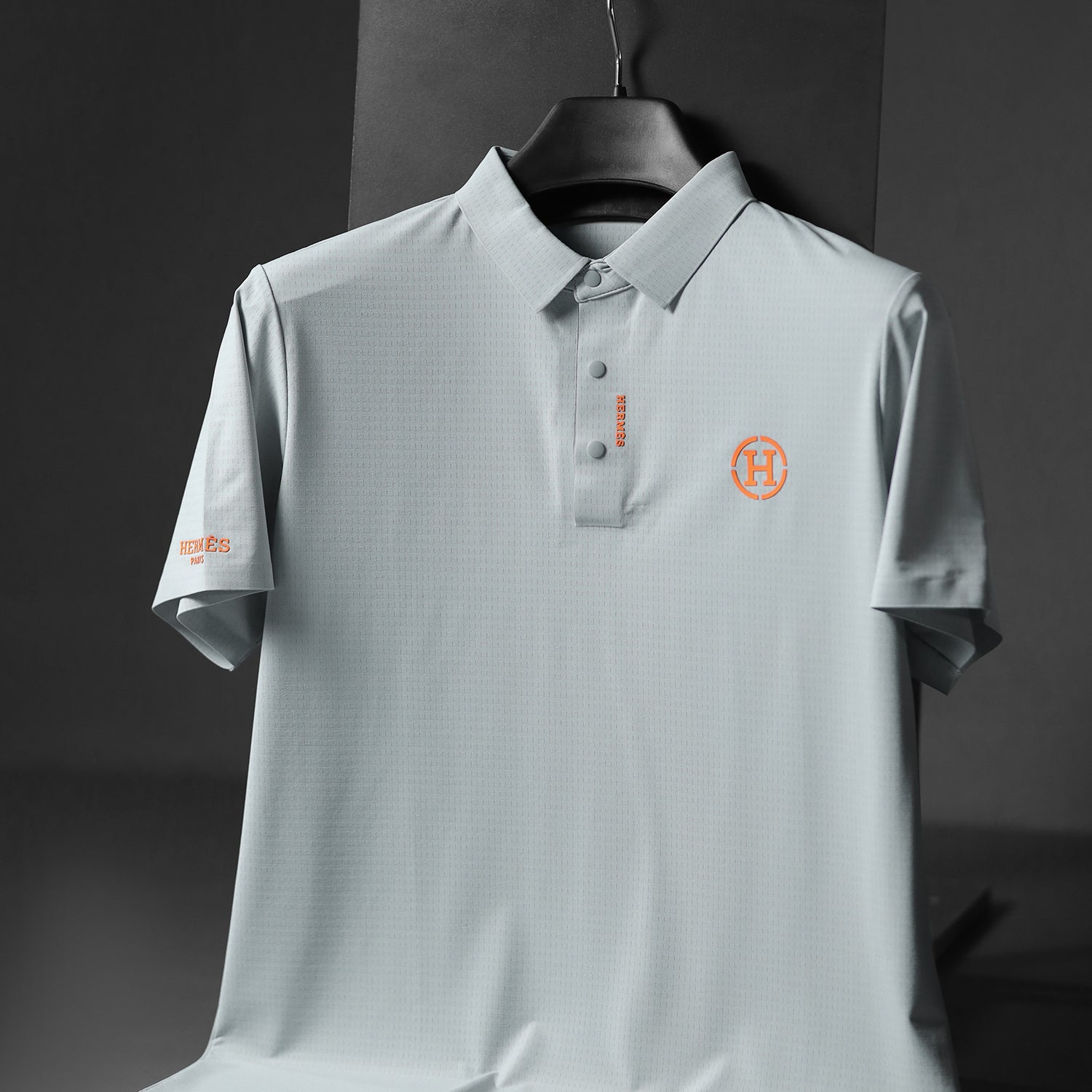 Hrms Orange Accent Logo Style Men's Polo Shirt