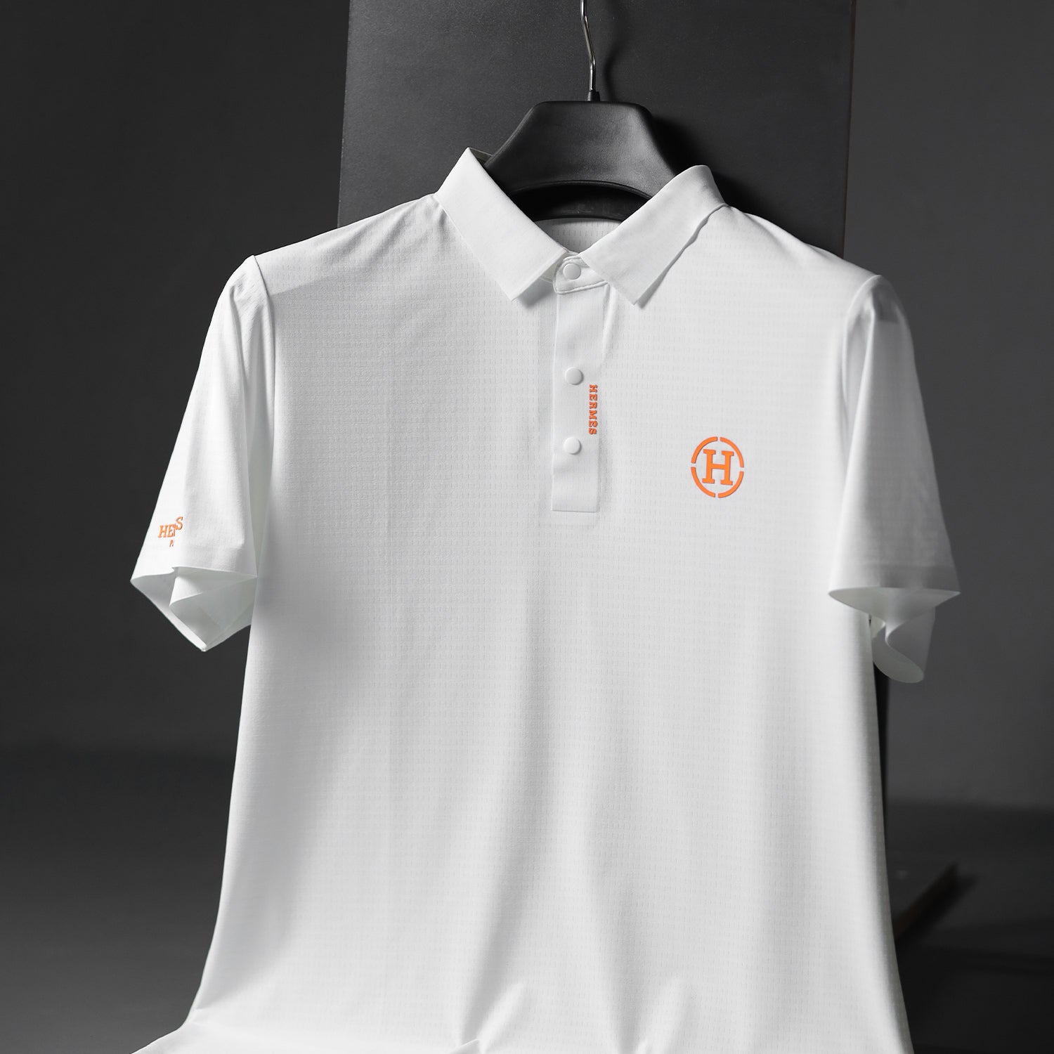 Hrms Orange Accent Logo Style Men's Polo Shirt