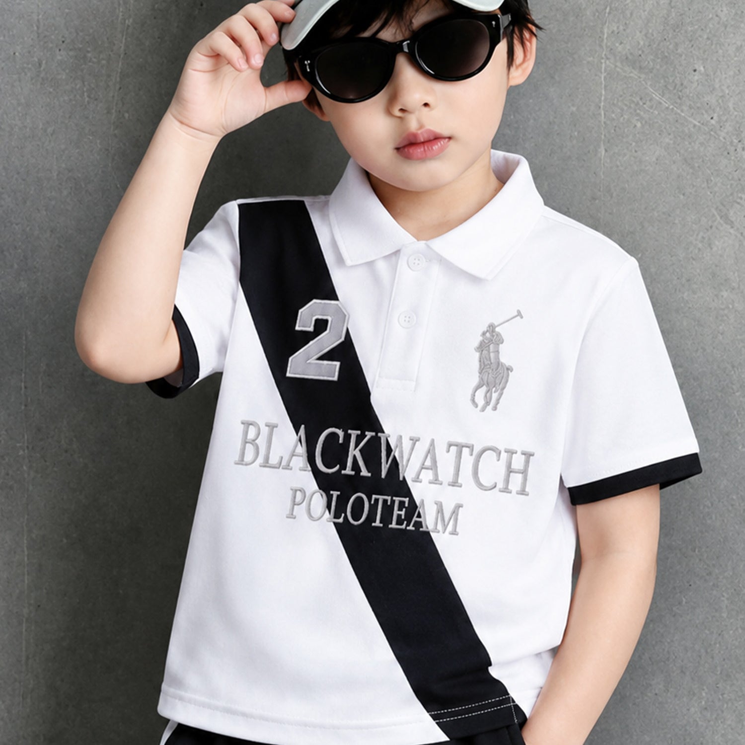 Plo Rph Lren Prominent Diagonal Stripe Younger Kids Polo Shirt